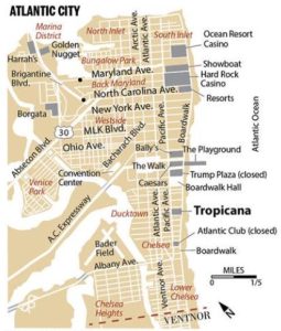 Map of Atlantic City Casinos